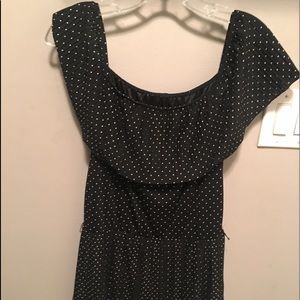 Black dress with white polka dots!